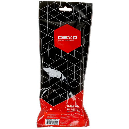 Купить Кабель питания DEXP IEC 320 C7 - CEE 7/16  1319904. Характеристики, отзывы и цены в Донецке