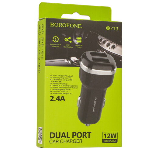 Купить Автомобильное ЗУ Borofone BZ13A Extreme черный  9244277. Характеристики, отзывы и цены в Донецке