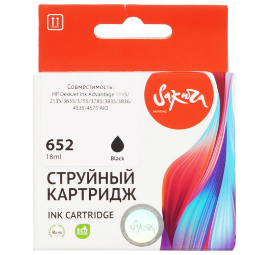 Купить Картридж Sakura №652 SIF6V25AE черный  9985948. Характеристики, отзывы и цены в Донецке