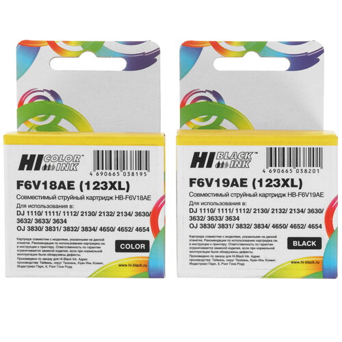 Купить Набор картриджей Hi-Black №123XL многоцветный, черный  9263597. Характеристики, отзывы и цены в Донецке