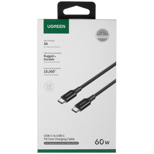 Купить Кабель круглый Ugreen USB Type-C - USB Type-C черный 2 м  5624631. Характеристики, отзывы и цены в Донецке