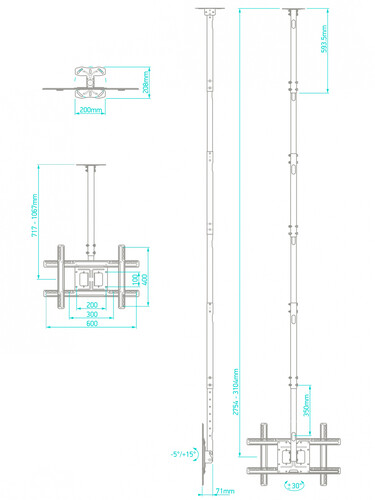 Купить Кронштейн для ТВ ONKRON N2L черный  4830306. Характеристики, отзывы и цены в Донецке