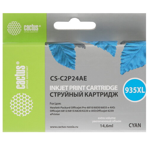 Купить Картридж Cactus CS-C2P24AE голубой  7964895. Характеристики, отзывы и цены в Донецке