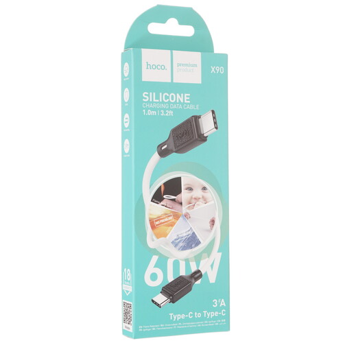 Купить Кабель круглый Hoco USB Type-C - USB Type-C белый 1 м  5474997. Характеристики, отзывы и цены в Донецке