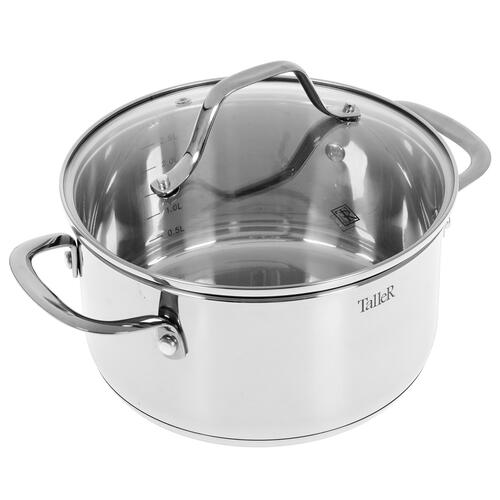 Купить Кастрюля Taller Элиас TR-11083 3 л 20 см серебристый  4859641. Характеристики, отзывы и цены в Донецке