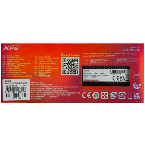 Купить Оперативная память ADATA XPG Lancer [AX5U5200C388G-CLABK] 8 ГБ  5096475. Характеристики, отзывы и цены в Донецке
