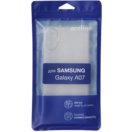 Купить Накладка  Aceline Silicone для Samsung Galaxy A07 прозрачный  9278755. Характеристики, отзывы и цены в Донецке