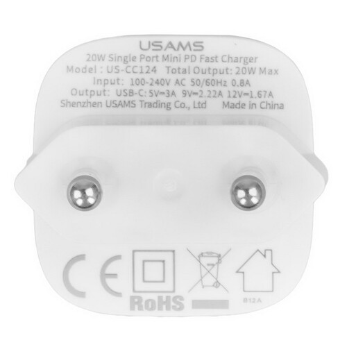 Купить Сетевое зарядное устройство USAMS T36 белый  5480351. Характеристики, отзывы и цены в Донецке