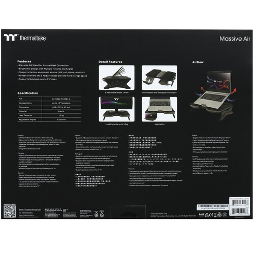 Купить Подставка для ноутбука Thermaltake Massive Air черный  5624028. Характеристики, отзывы и цены в Донецке