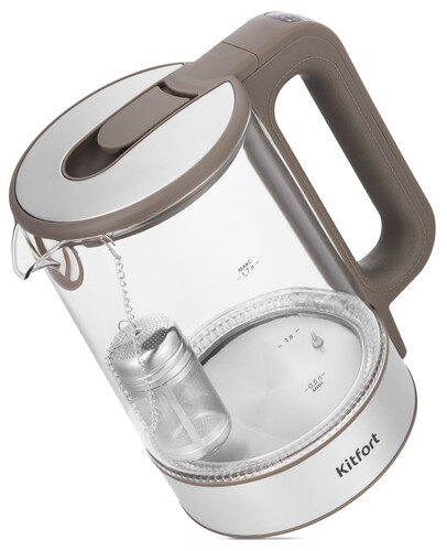 Купить Электрочайник Kitfort КТ-6664 серебристый  9074021. Характеристики, отзывы и цены в Донецке