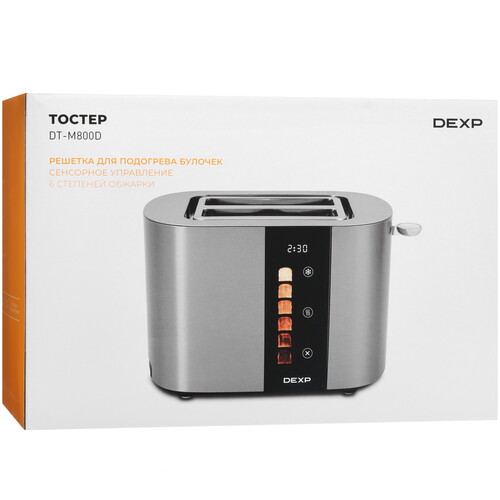 Купить Тостер DEXP DT-M800D серебристый  9116629. Характеристики, отзывы и цены в Донецке