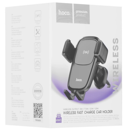 Купить Держатель автомобильный Hoco HW1 Pro черный  9237398. Характеристики, отзывы и цены в Донецке