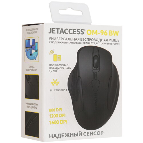 Купить Мышь беспроводная JETACCESS OM-96 BW  черный  5607153. Характеристики, отзывы и цены в Донецке