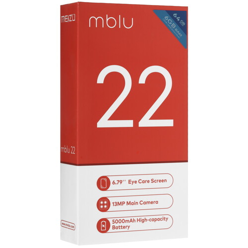 Купить 6.79" Смартфон Meizu Mblu 22 64 ГБ голубой  5631253. Характеристики, отзывы и цены в Донецке