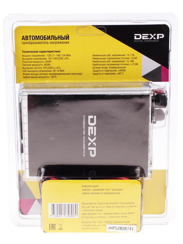 Купить Инвертор DEXP CAR 400W  1037025. Характеристики, отзывы и цены в Донецке
