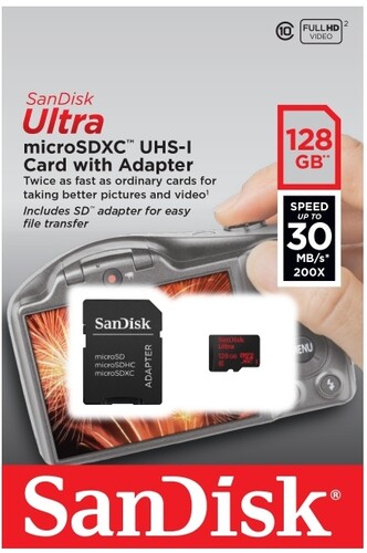 Купить Карта памяти SanDisk Ultra microSDXC 128 ГБ  0199647. Характеристики, отзывы и цены в Донецке