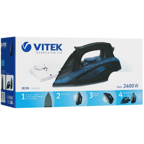 Купить Утюг VITEK VT-8327 черный  9018167. Характеристики, отзывы и цены в Донецке