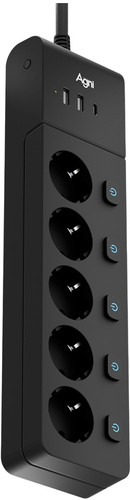 Купить Сетевой фильтр AGNI TP-FI3U5E-C черный  9289367. Характеристики, отзывы и цены в Донецке