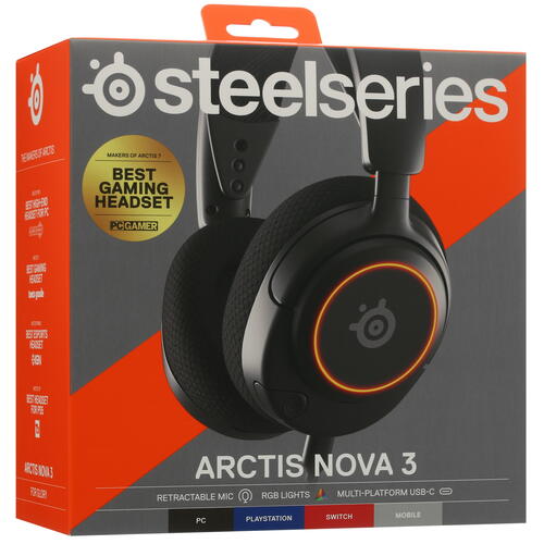 Купить Проводные наушники SteelSeries Arctis Nova 3 черный 2022  5092198. Характеристики, отзывы и цены в Донецке