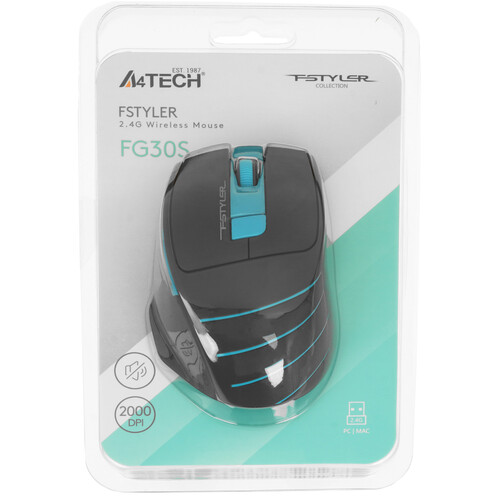 Купить Мышь беспроводная A4Tech Fstyler FG30S  серый  8169535. Характеристики, отзывы и цены в Донецке