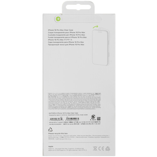 Купить Накладка  Apple Clear Case для Apple iPhone 16 Pro Max прозрачный  5492835. Характеристики, отзывы и цены в Донецке