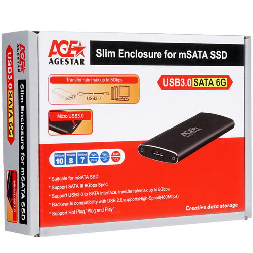 Купить mSATA Внешний бокс AgeStar 3UBMS2  1394021. Характеристики, отзывы и цены в Донецке