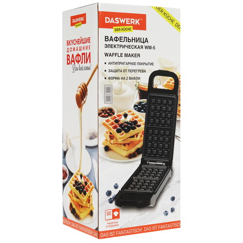 Купить Вафельница Daswerk WM-5 черный  9079706. Характеристики, отзывы и цены в Донецке