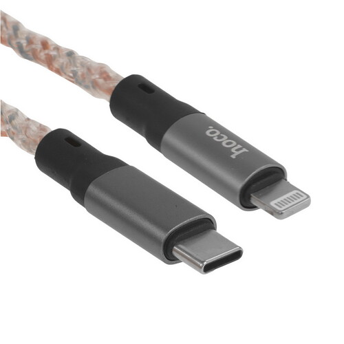 Купить Кабель плоский Hoco Lightning 8-pin - USB Type-C серый 1 м  9244492. Характеристики, отзывы и цены в Донецке