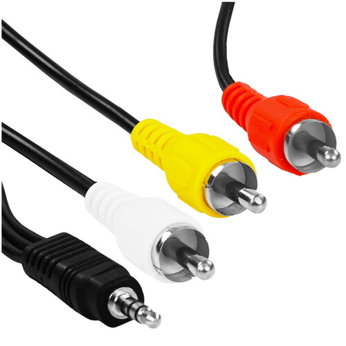 Купить Кабель   Сигнал jack 3.5 мм - 3RCA черный  5480125. Характеристики, отзывы и цены в Донецке