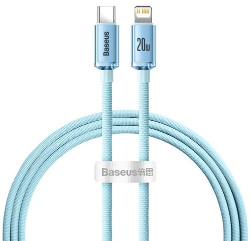 Купить Кабель круглый Baseus Lightning 8-pin - USB Type-C голубой 1.2 м  5627576. Характеристики, отзывы и цены в Донецке