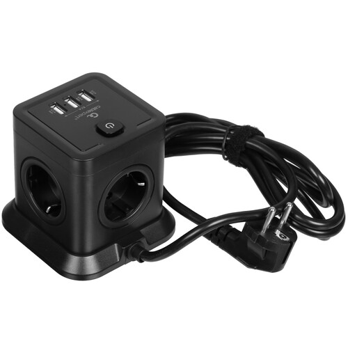 Купить Сетевой фильтр Cablexpert TWR-4-U3-B-2 черный  9154794. Характеристики, отзывы и цены в Донецке