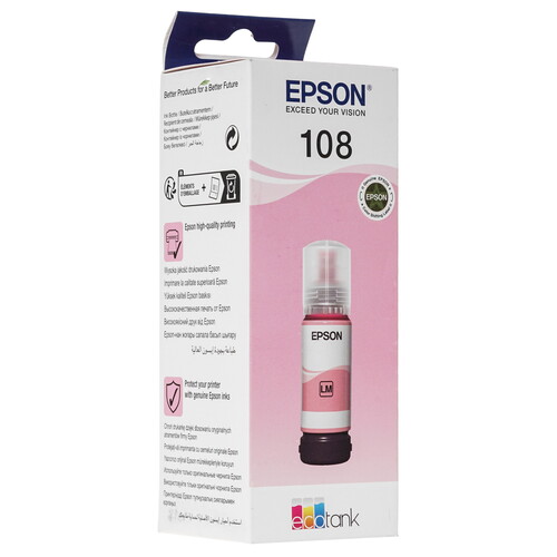 Купить Чернила  Epson 108 (C13T09C64A) светло-пурпурный  5406713. Характеристики, отзывы и цены в Донецке