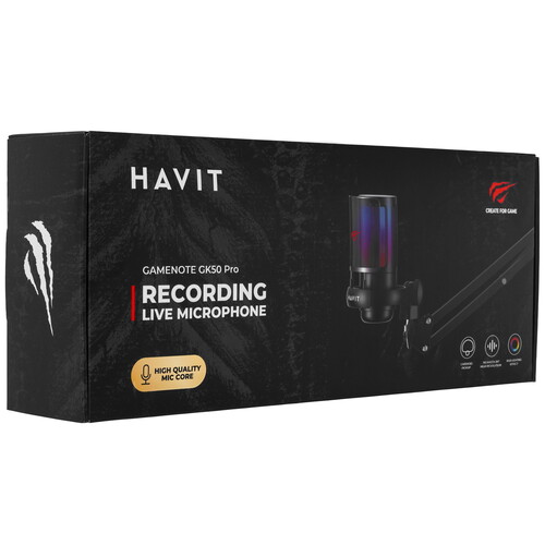 Купить Микрофон Havit GK50 Pro черный  5614795. Характеристики, отзывы и цены в Донецке