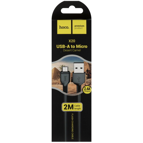 Купить Кабель круглый Hoco micro USB - USB 2.0 Type-A черный 2 м  5475158. Характеристики, отзывы и цены в Донецке