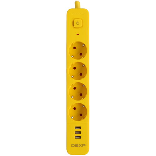 Купить Сетевой фильтр DEXP Intensity 418WU Yellow желтый  5419957. Характеристики, отзывы и цены в Донецке