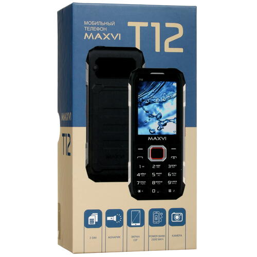 Купить Сотовый телефон Maxvi T12 синий/черный  5058822. Характеристики, отзывы и цены в Донецке
