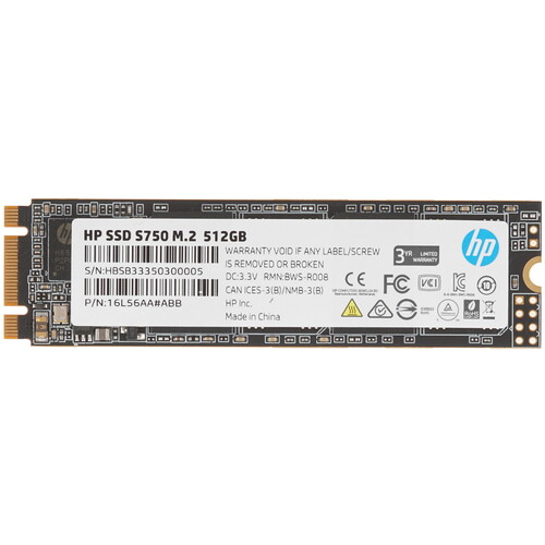 Купить 512 ГБ M.2 SATA накопитель HP S750  5360885. Характеристики, отзывы и цены в Донецке