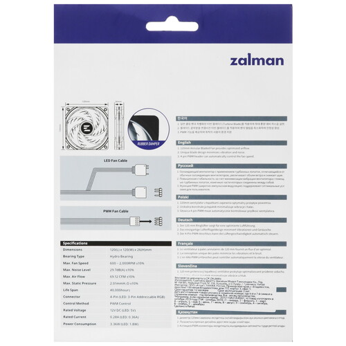 Купить Вентилятор ZALMAN ZM-AF120 ARGB  черный  5438366. Характеристики, отзывы и цены в Донецке