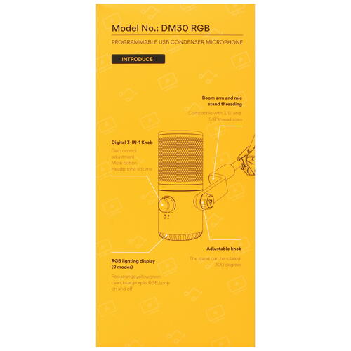 Купить Микрофон MAONO DM30 RGB черный  5402758. Характеристики, отзывы и цены в Донецке