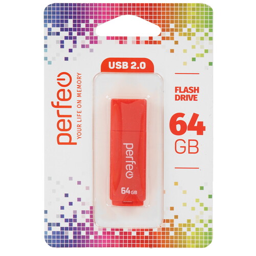 Купить Память USB Flash 64 ГБ Perfeo C04 [PF-C04R064]  9209291. Характеристики, отзывы и цены в Донецке