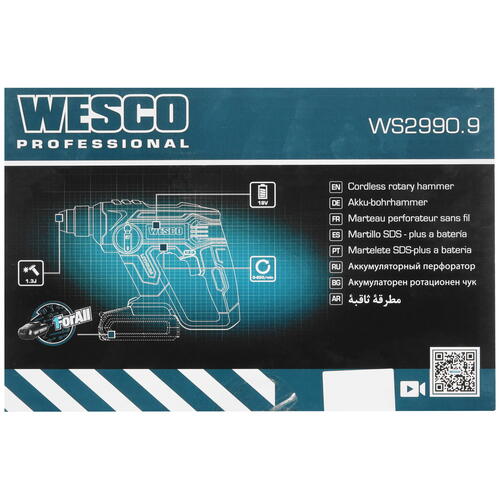 Купить Перфоратор Wesco WS2990.9 1ForAll 18V , Без ЗУ, Без АКБ  5410735. Характеристики, отзывы и цены в Донецке