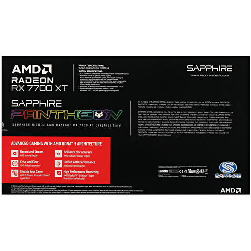 Купить Видеокарта Sapphire AMD Radeon RX 7700 XT NITRO+  5433101. Характеристики, отзывы и цены в Донецке