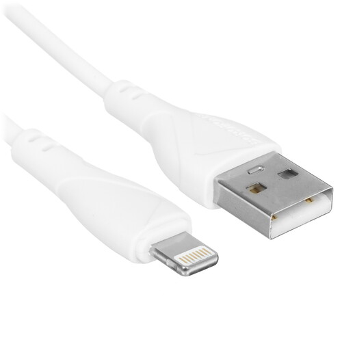 Купить Кабель круглый Borofone Lightning 8-pin - USB 2.0 Type-A белый 1 м  5635295. Характеристики, отзывы и цены в Донецке