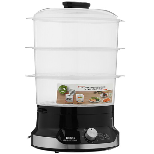 Купить Пароварка Tefal Ultra Compact VC204810 черный  5334989. Характеристики, отзывы и цены в Донецке