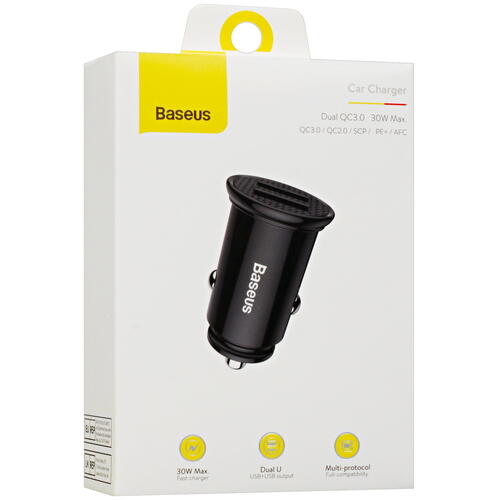 Купить Автомобильное ЗУ Baseus Dual QC черный  5078458. Характеристики, отзывы и цены в Донецке