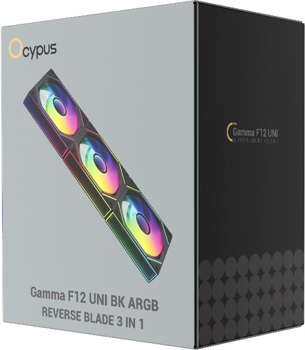 Купить Комплект реверсных вентиляторов Ocypus Gamma F12 UNI BK ARGB Reverse Blade 3 IN 1  5628522. Характеристики, отзывы и цены в Донецке