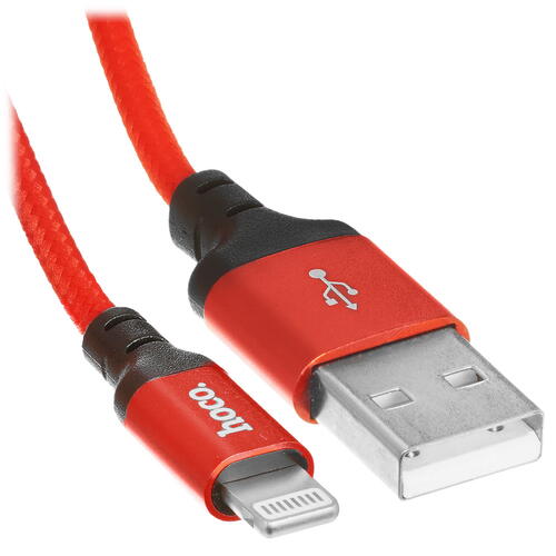 Купить Кабель круглый Hoco Lightning 8-pin - USB 2.0 Type-A красный 2 м  5452382. Характеристики, отзывы и цены в Донецке