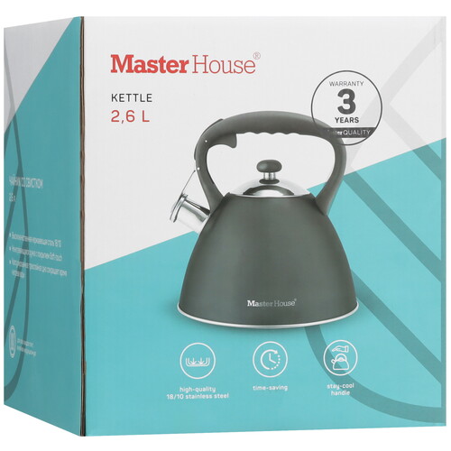 Купить Чайник для плиты Master House Marco 75333 серый  5451866. Характеристики, отзывы и цены в Донецке