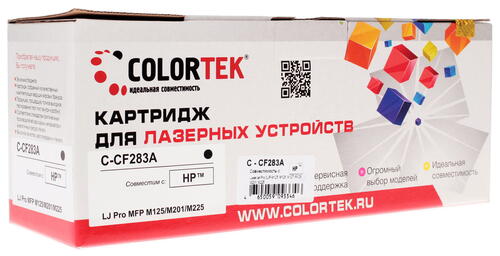 Купить Картридж лазерный Colortek CF283A черный, с чипом  1076235. Характеристики, отзывы и цены в Донецке