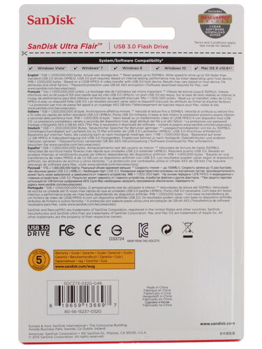 Купить Память USB Flash 32 ГБ SanDisk Ultra Flair [SDCZ73-032G-G46]  1094849. Характеристики, отзывы и цены в Донецке